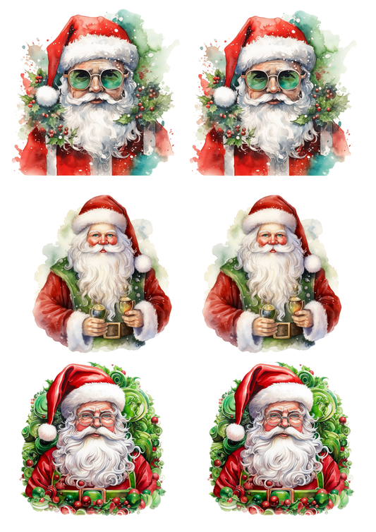 Rice Paper For Decoupage Santa Claus Collage Cat. No. 5624