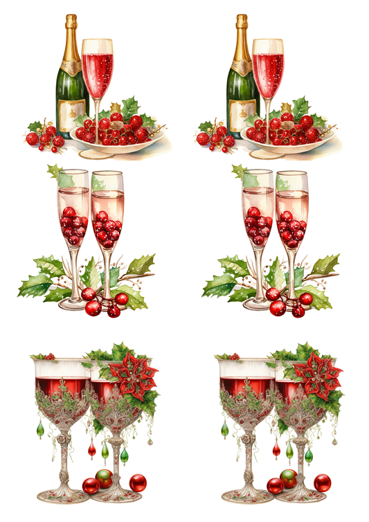 Rice Paper For Decoupage Toast Champagne Collage Cat. No. 5628