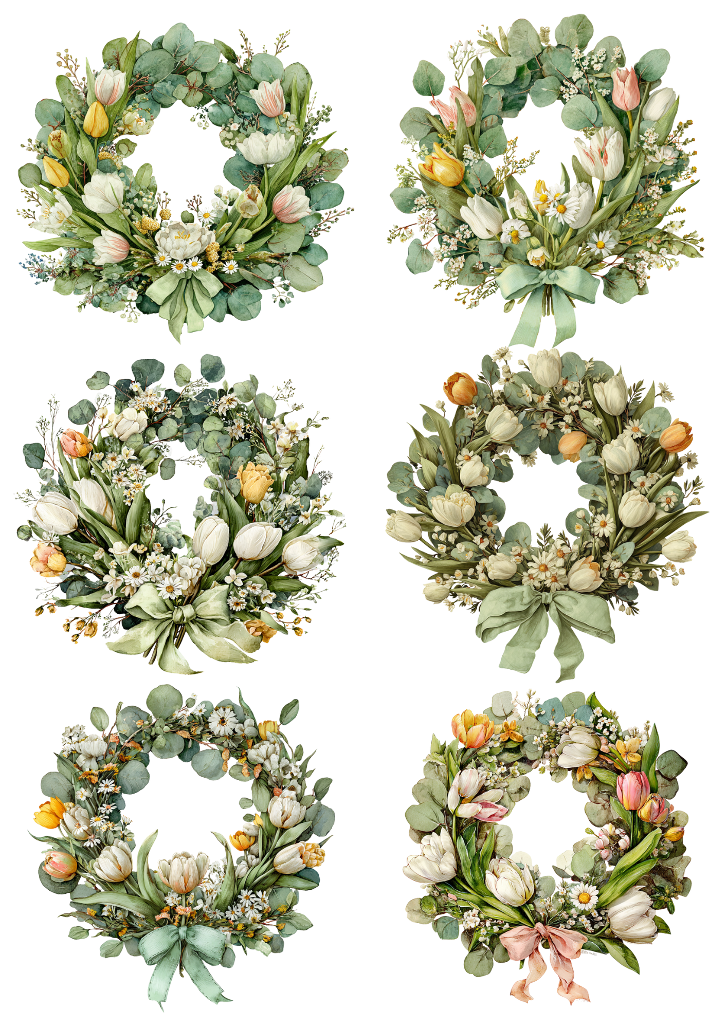 Rice Paper For Decoupage Wreaths Collage Cat. No. 5640