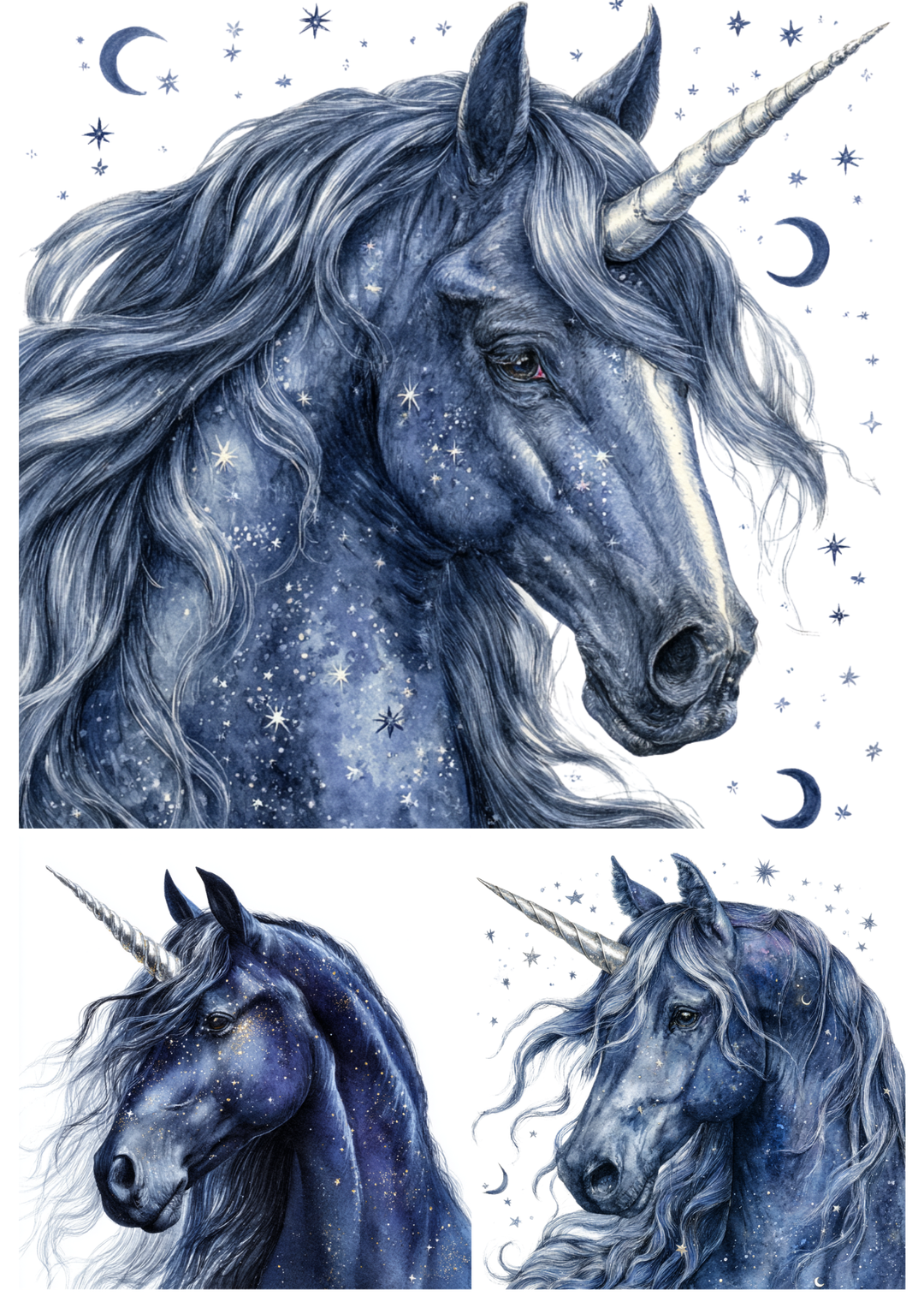 Rice Paper for Decoupage Unicorn Collage Cat. No. 5663