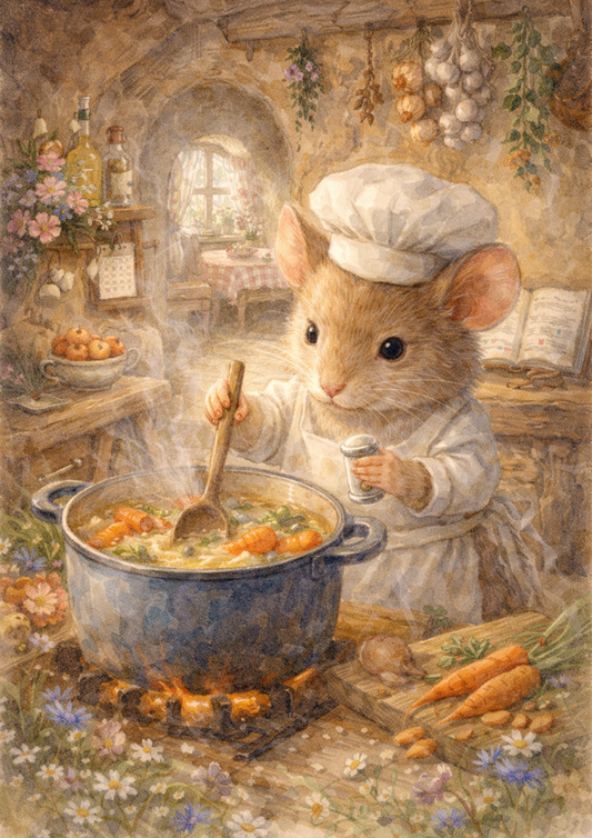 Rice Paper For Decoupage Mouse Cooks Full Cat. No. 5697