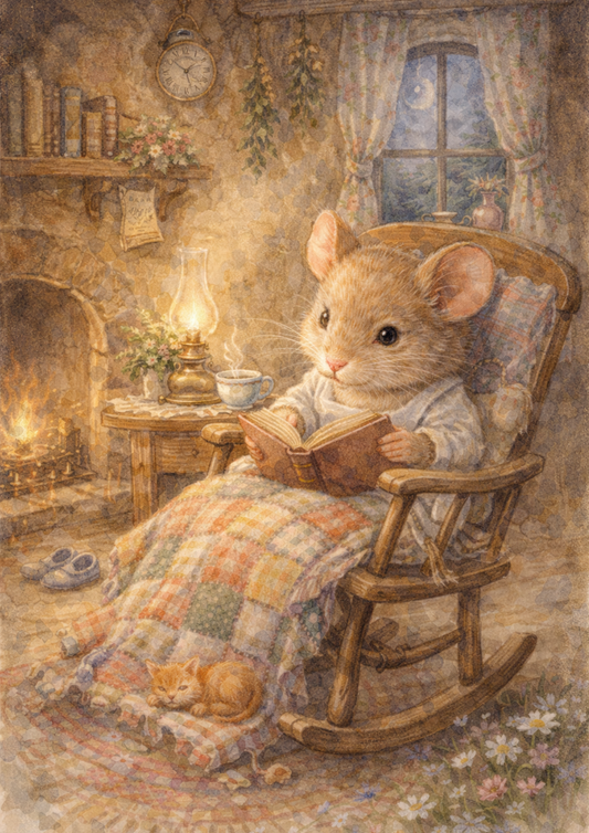 Rice Paper For Decoupage Mouse In A Rocking Chair Full Cat. No. 5698