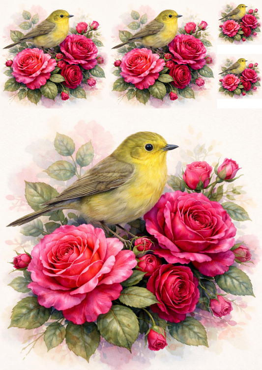 Reispapier für Decoupage, Blumenhintergrund, vollständig, Kat. Nr. 4809