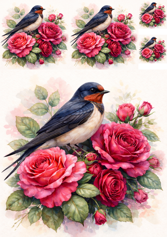 Reispapier für Decoupage, Blumenhintergrund, vollständig, Kat. Nr. 4809