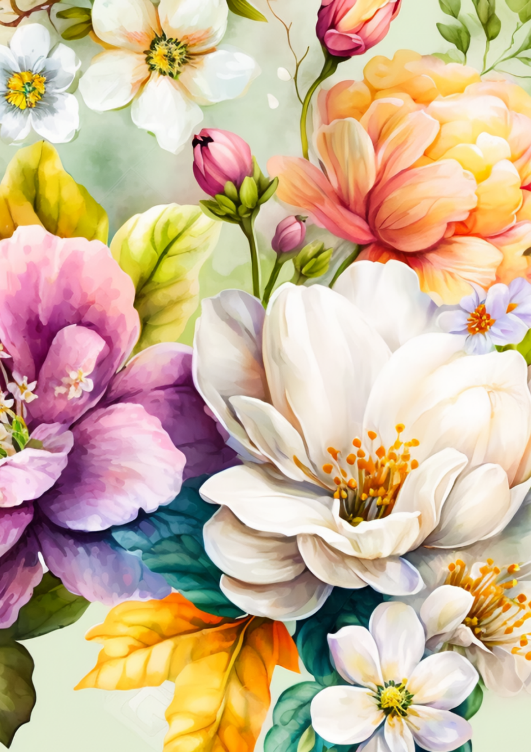 Reispapier für Decoupage, Blumenhintergrund, vollständig, Kat. Nr. 4809