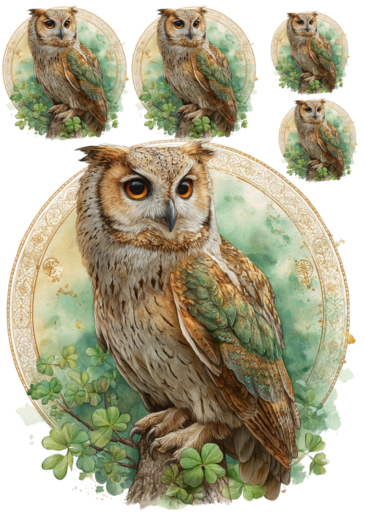 Rice Paper For Decoupage Owl Collage Cat. No. 8320