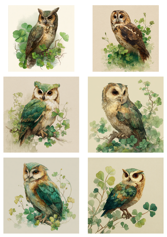 Rice Paper For Decoupage Owl Collage Cat. No. 8321