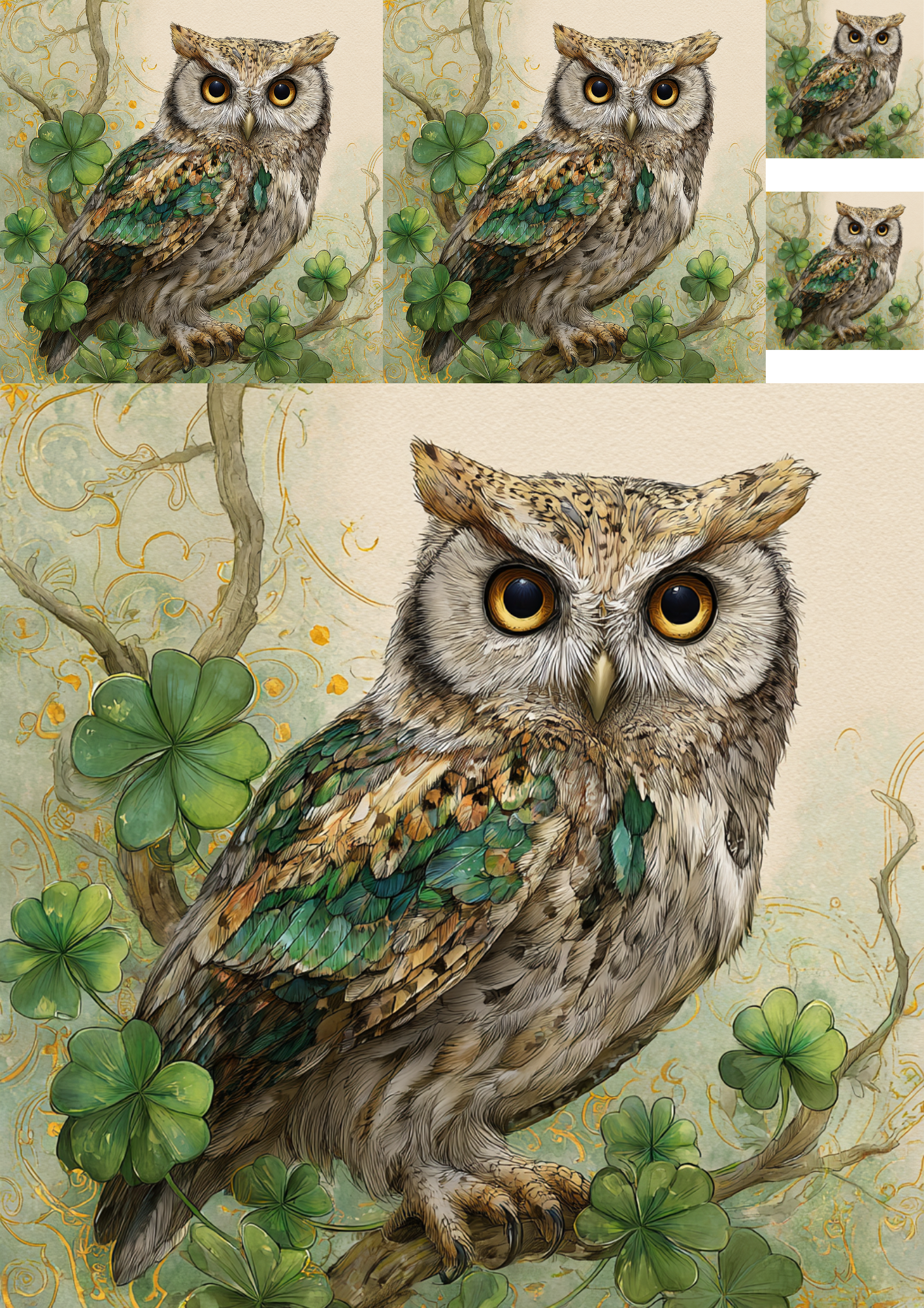Rice Paper For Decoupage Owl Collage Cat. No. 8322