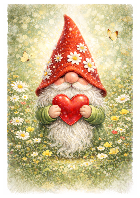 Rice Paper For Decoupage Leprechaun Holding a Heart Full Cat. No. 8402