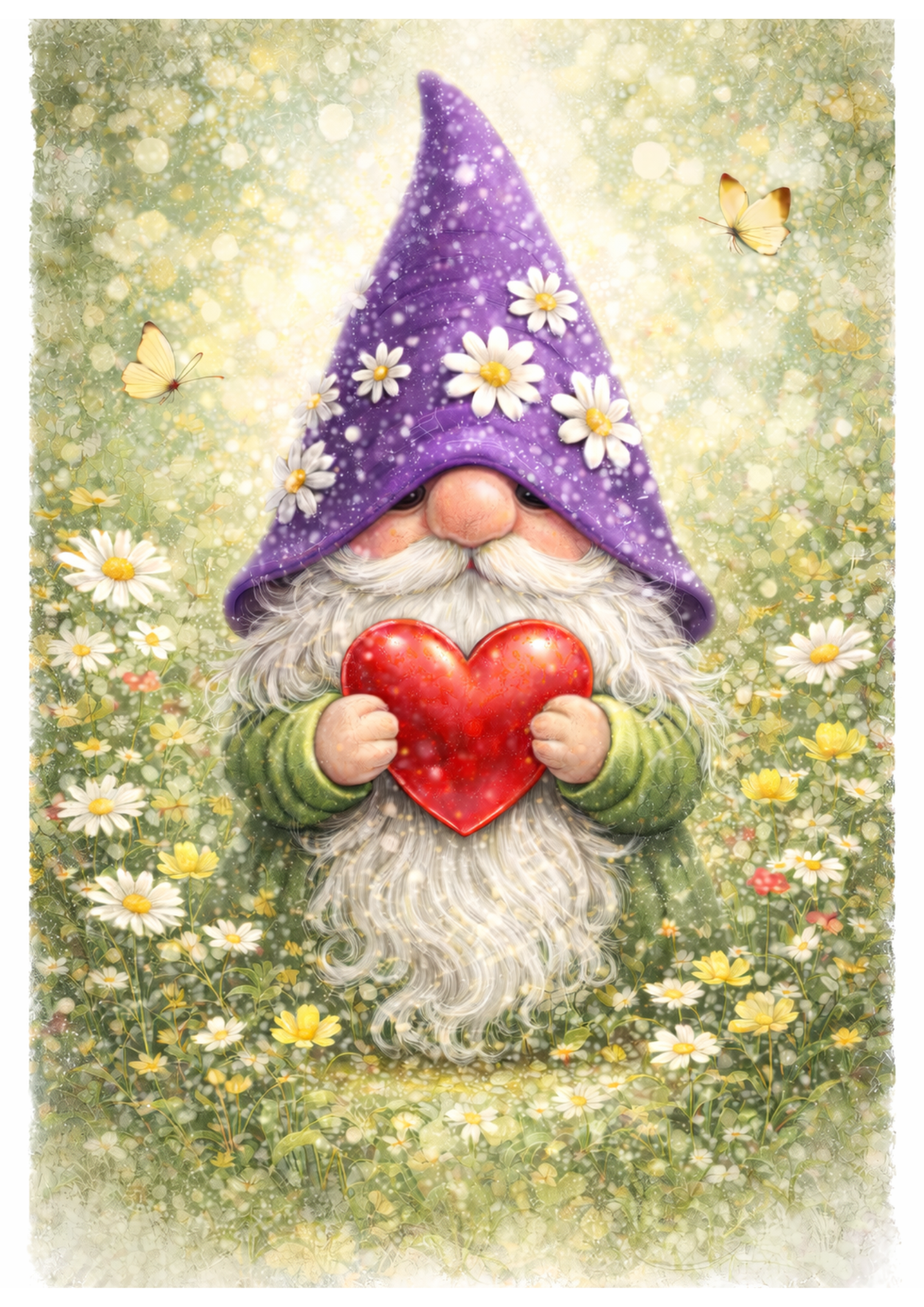 Rice Paper For Decoupage Leprechaun Holding a Heart Full Cat. No. 8405