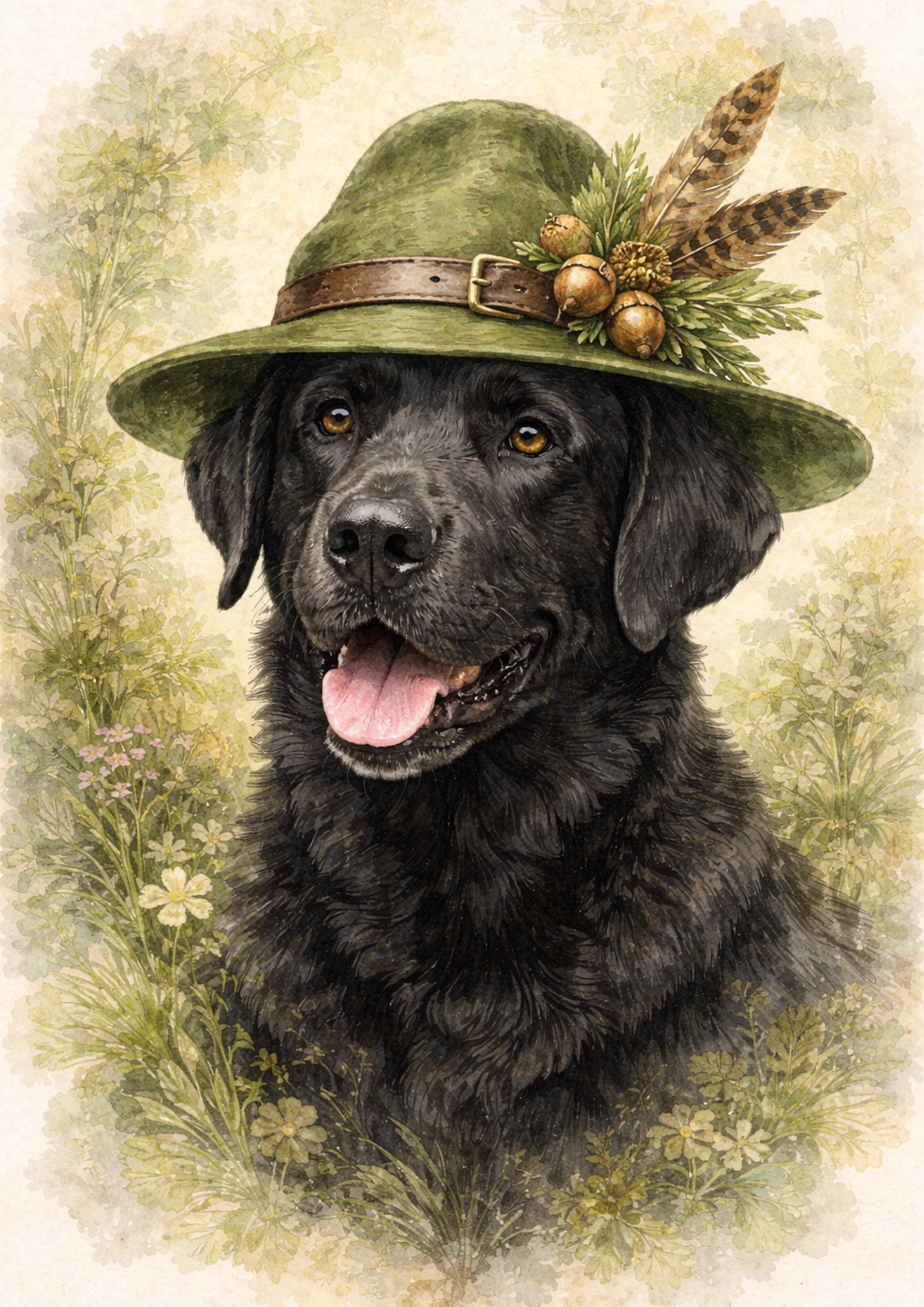 Rice Paper For Decoupage Labrador In A Hunting Hat Full Cat. No. 8485