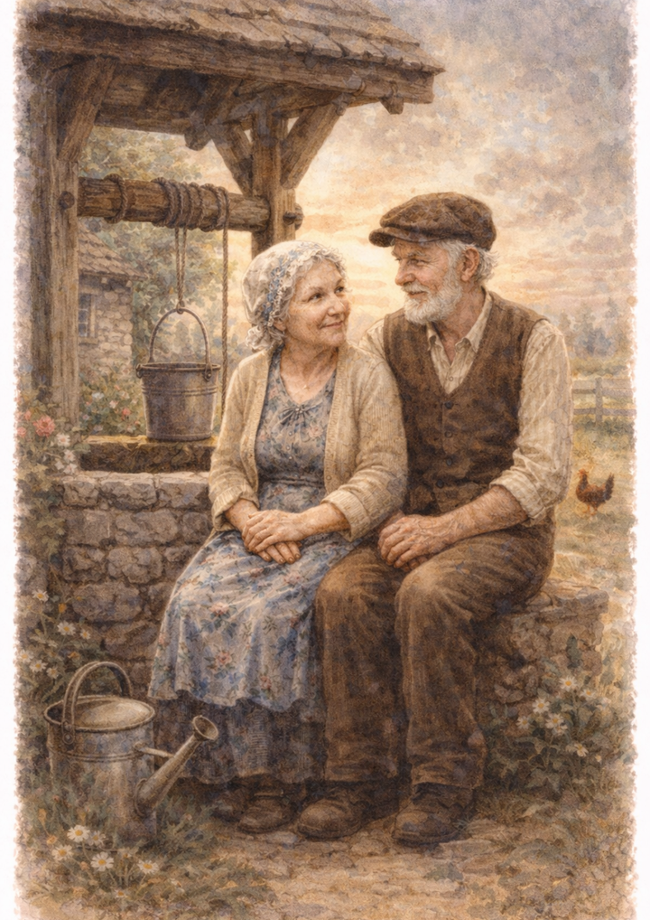 Rice Paper For Decoupage Couple of Old People Full Cat. No. 8505