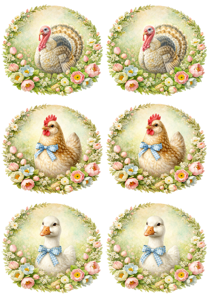 Rice Paper For Decoupage Poultry Various Collage Cat. No. 8517