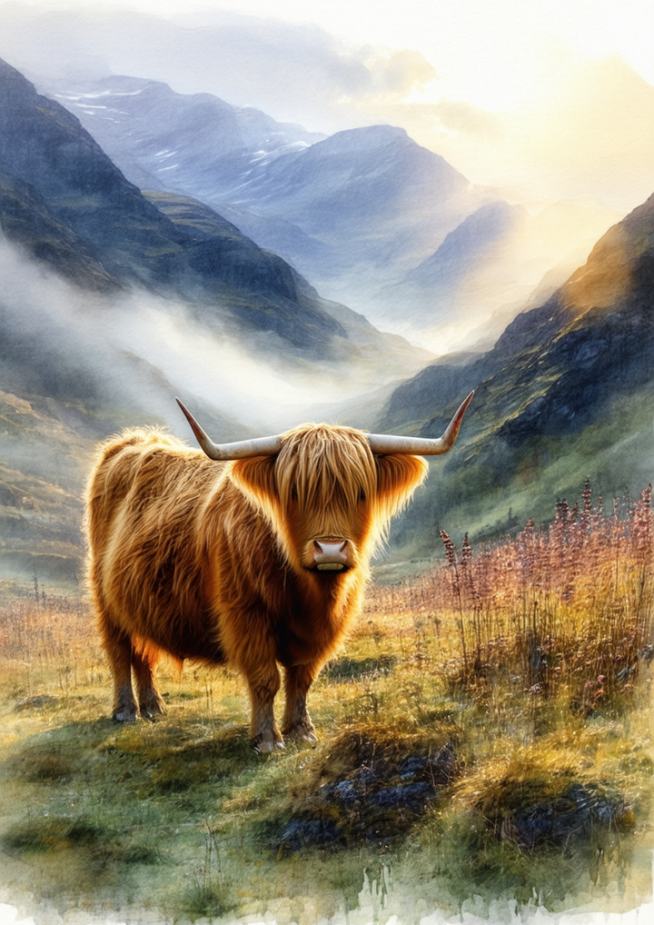 Rice Paper For Decoupage Highland Cow Full Cat. No. 8613