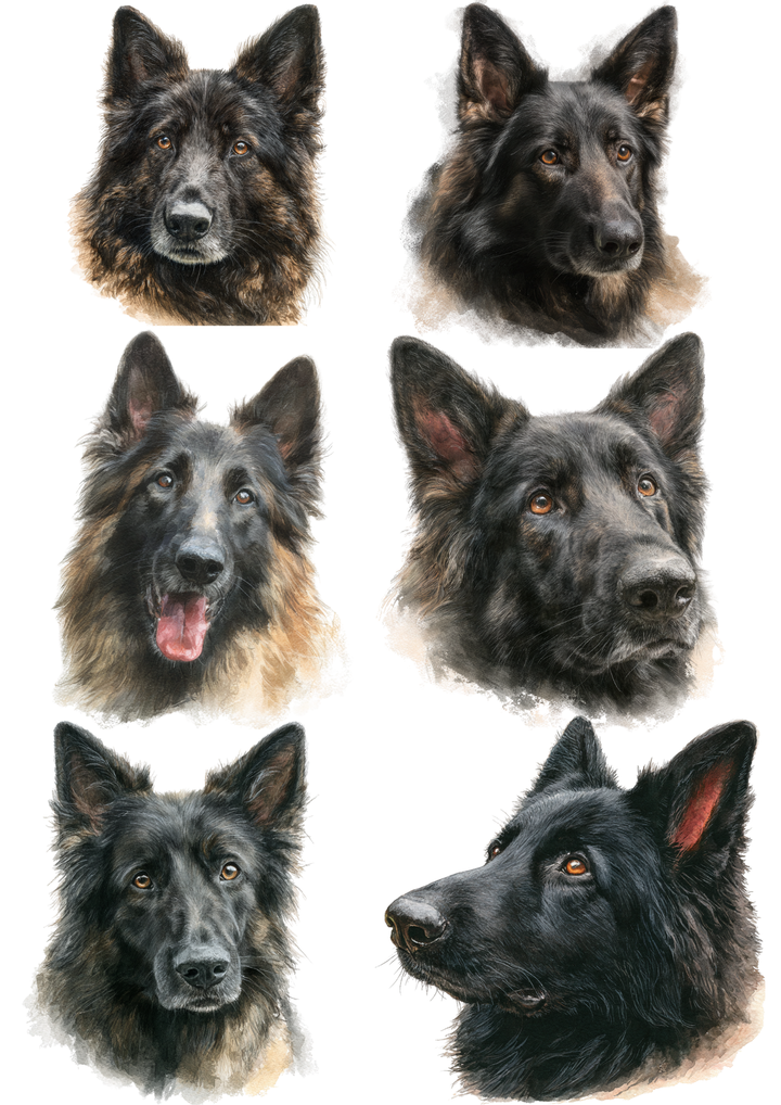 Rice Paper For Decoupage Belgian Shepherd Collage Cat. No. 8626