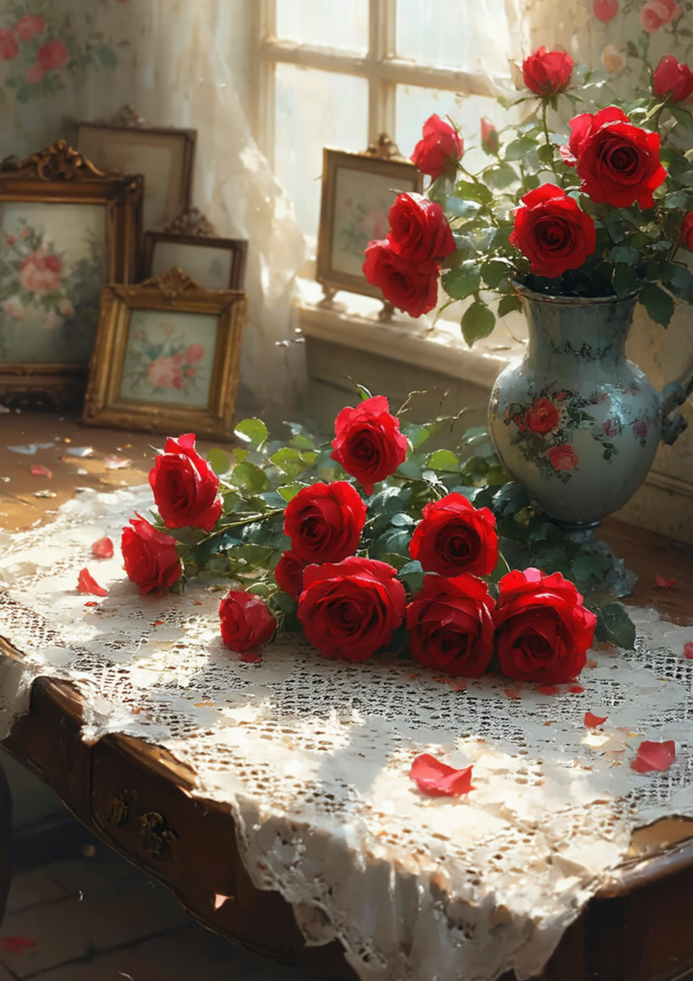 Rice Paper For Decoupage Roses On The Table Full Cat. No. 8632