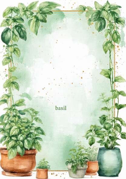 Rice Paper For Decoupage Herbs in Pot Journaling Background  Full  Cat. No. 8643