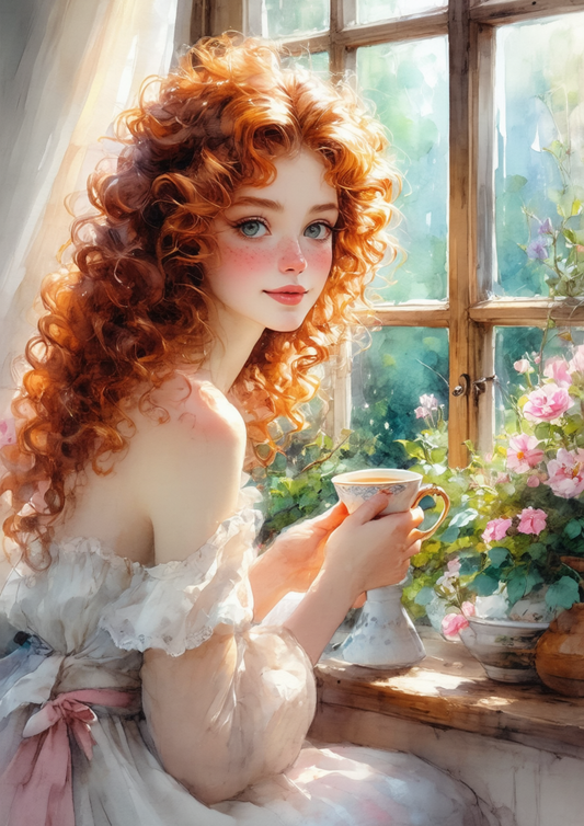 Rice Paper For Decoupage Red - Haired Beauty Full Cat. No. 8659