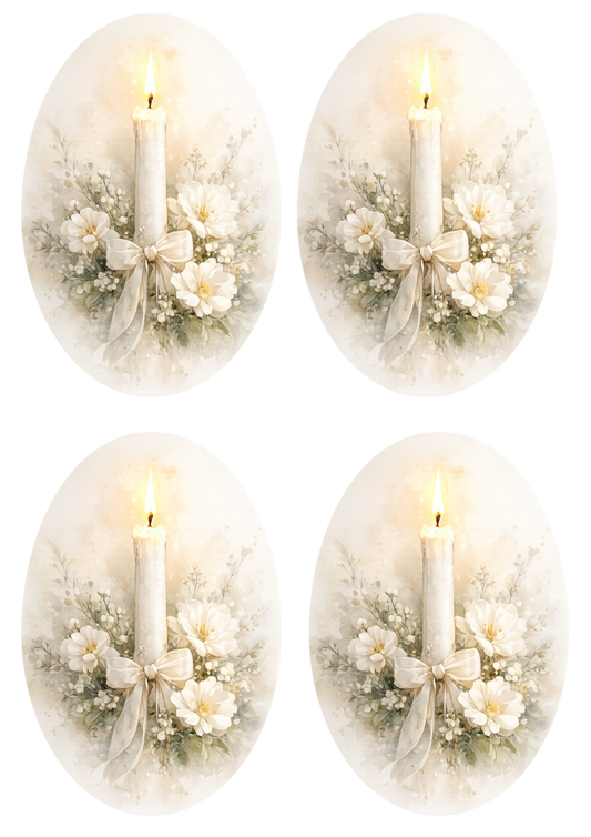 Rice Paper For Decoupage First Communion Day Candle Collage Cat. No. 8676