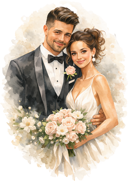Rice Paper For Decoupage Just Married Couple Cat. No. 8677