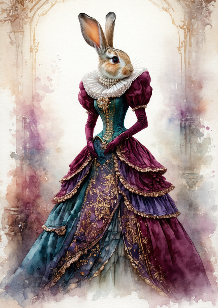 Rice Paper For Decoupage Victorian Lady Rabbit Full Cat. No. 8699
