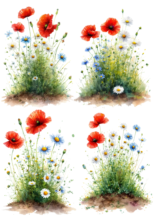 Reispapier für Decoupage, Blumenhintergrund, vollständig, Kat. Nr. 4809