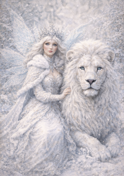 Rice Paper For Decoupage White Fairy and Majestic Lion Full Cat. No. 8790