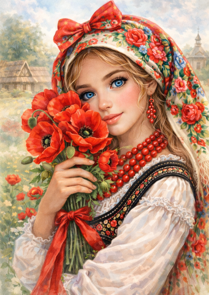 Rice Paper For Decoupage Woman in Traditional Costume from Cracow Full  Cat. No. 8836