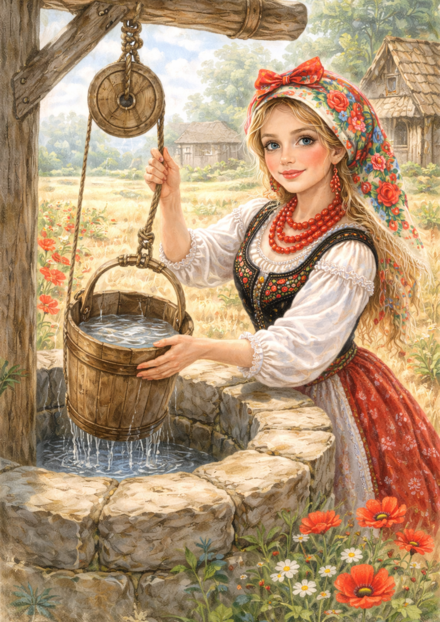 Rice Paper For Decoupage Girl in Traditional Costume from Cracow Full  Cat. No. 8844