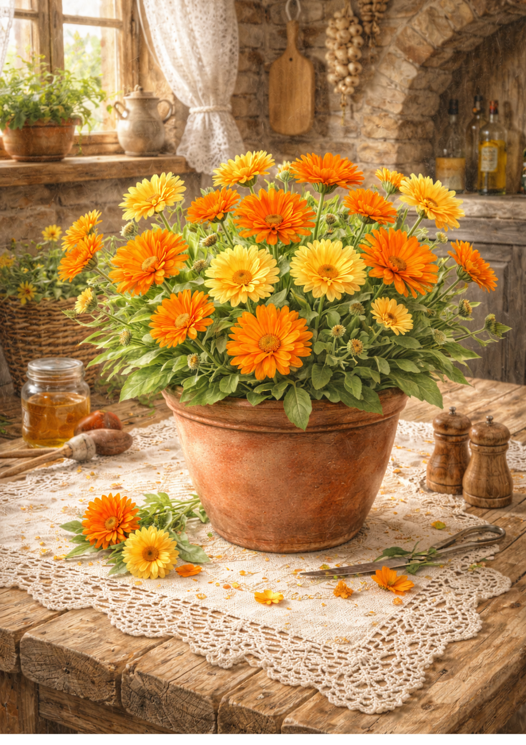 Rice Paper For Decoupage Flowers in the Pot Full  Cat. No. 8848