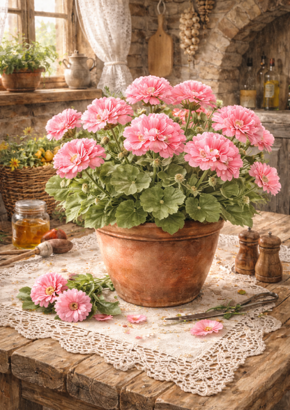 Rice Paper For Decoupage Flowers in the Pot Full  Cat. No. 8850
