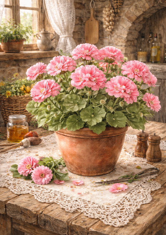 Rice Paper For Decoupage Flowers in the Pot Full  Cat. No. 8850