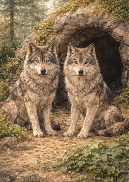 Rice Paper For Decoupage Wolf Family Full  Cat. No. 8853