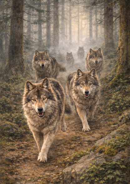Rice Paper For Decoupage Wild Wolves  Full  Cat. No. 8855