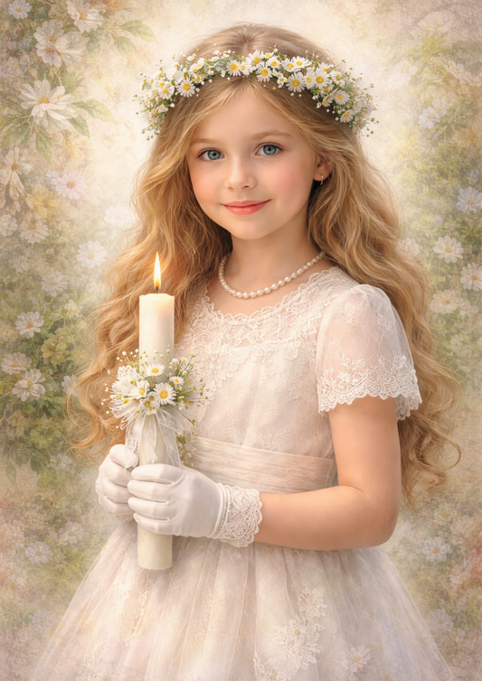 Rice Paper For Decoupage First Communion Day Girl Full  Cat. No. 8874