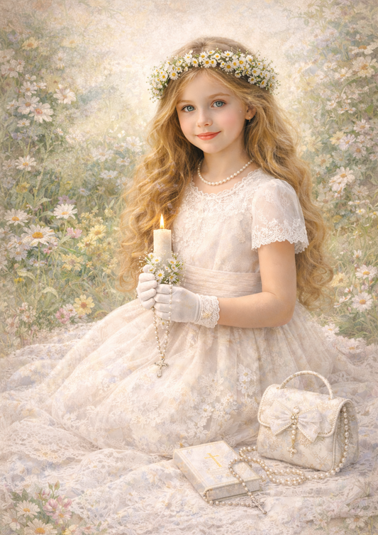 Rice Paper For Decoupage First Communion Day Girl Full  Cat. No. 8875