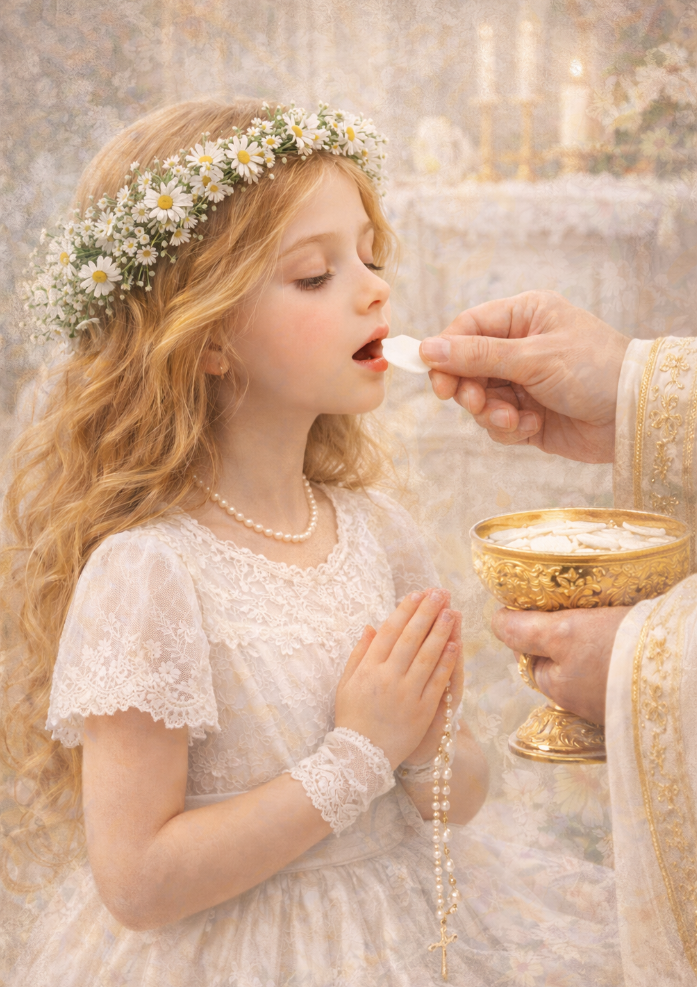 Rice Paper For Decoupage First Communion Day Girl Full  Cat. No. 8877