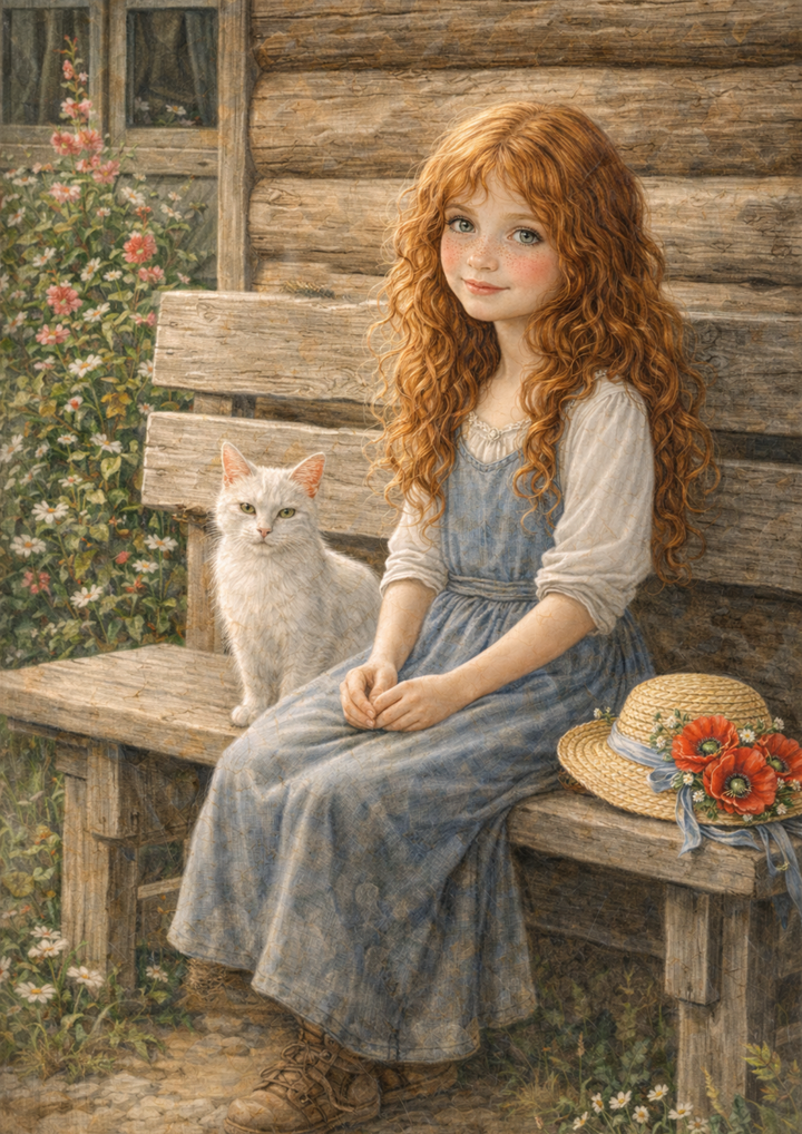 Rice Paper For Decoupage Poppy Girl Scene Full Cat. No. 8895