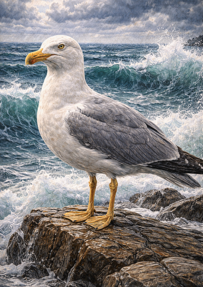 Rice Paper For Decoupage  Seagull Portrait Full Cat. No. 8905