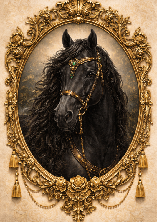 Rice Paper For Decoupage  Beautiful Horse in the Frame Full Cat. No. 8913