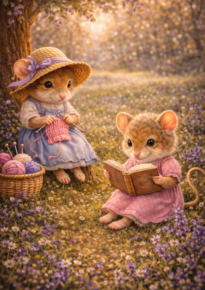 Rice Paper For Decoupage Mice and Lavender Field Full Cat. No. 8954