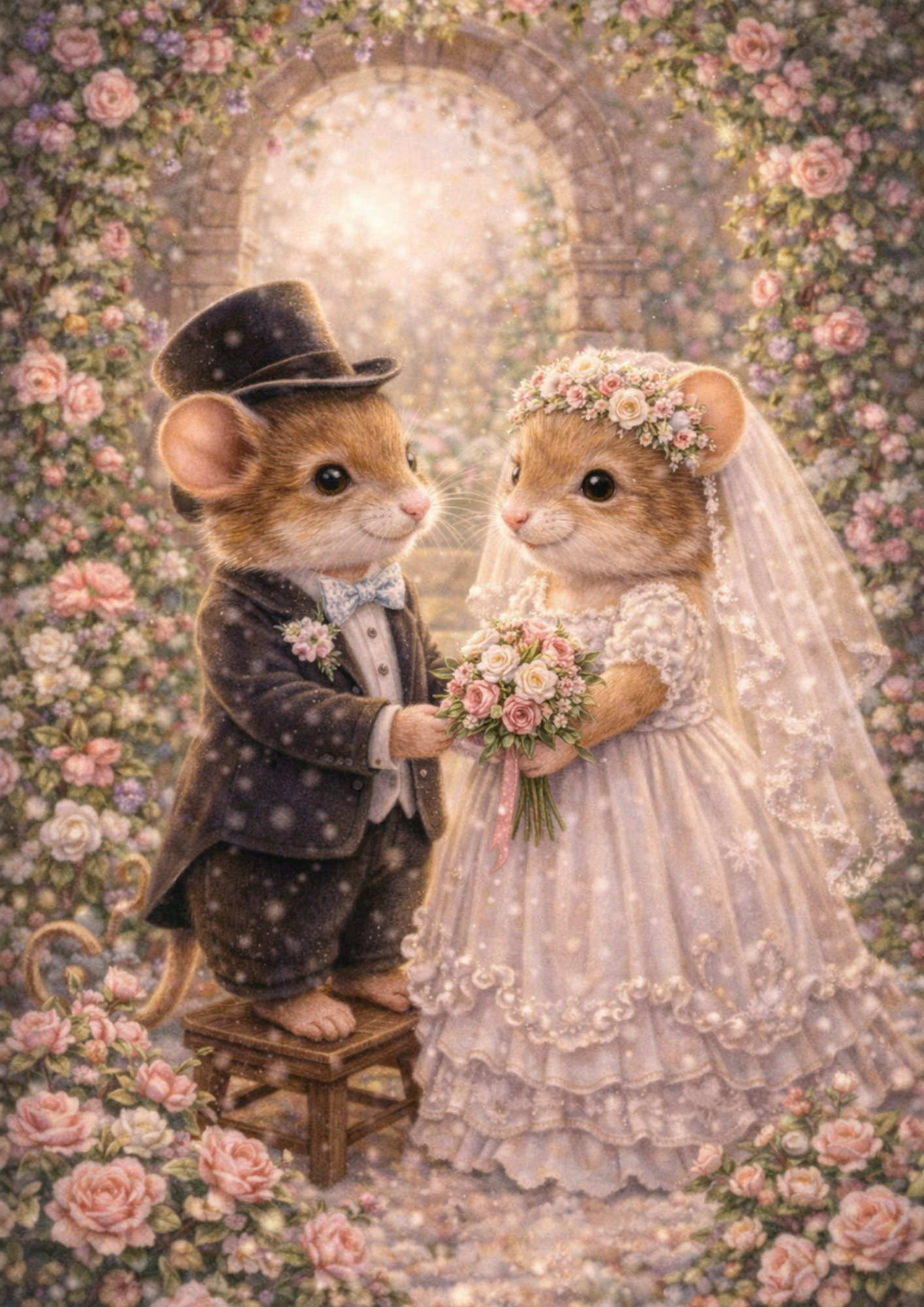 Rice Paper For Decoupage Mice Wedding Day Full Cat. No. 8961