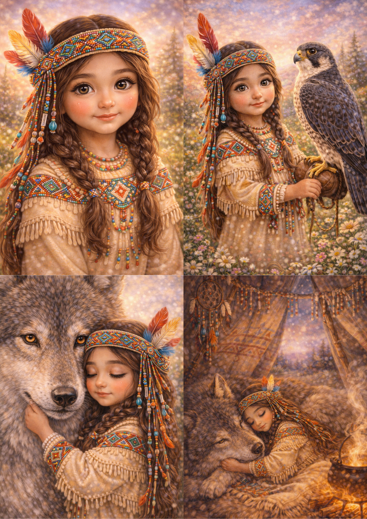 Rice Paper For Decoupage Indian Girl Collage Cat. No. 8967