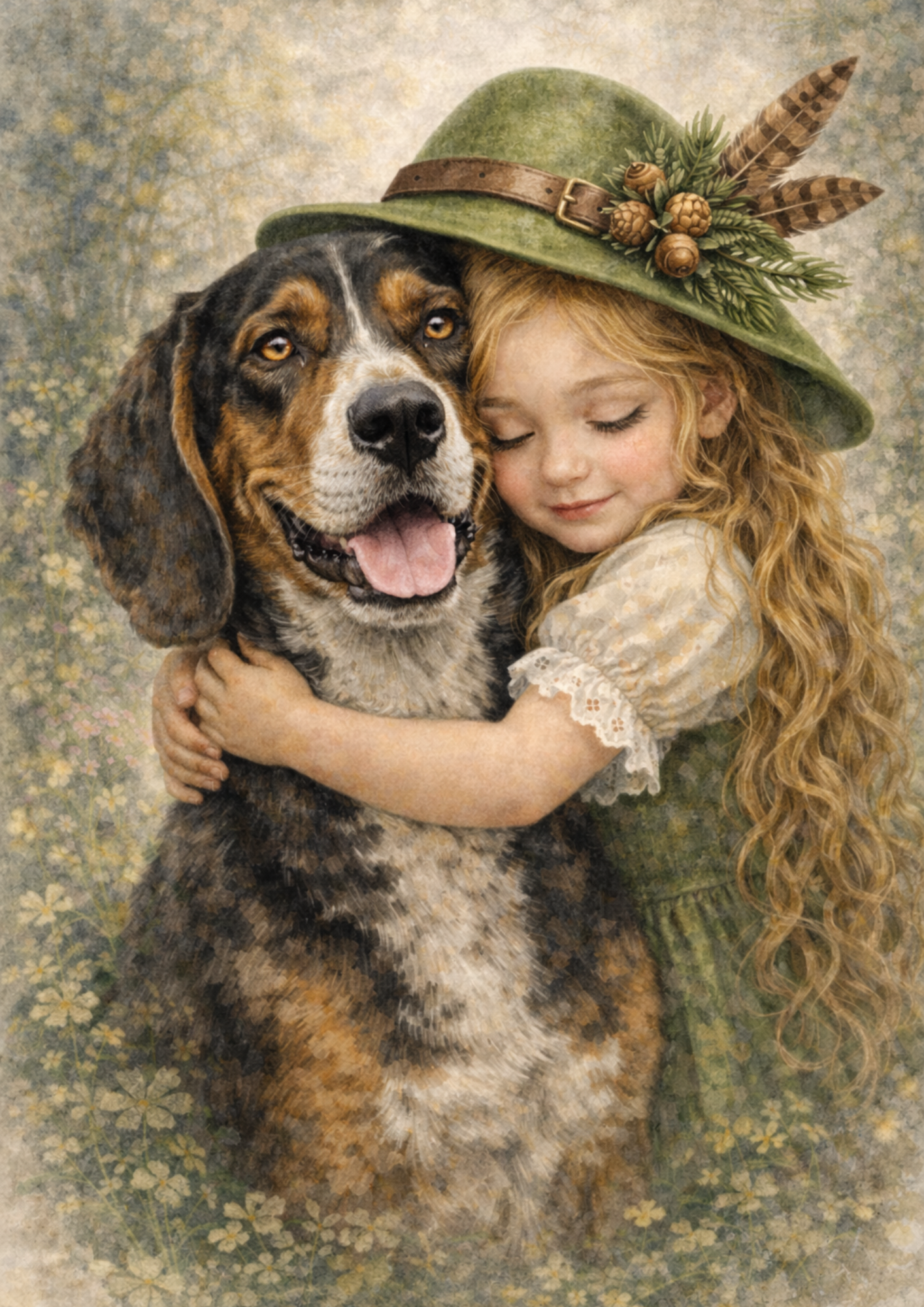 Rice Paper For Decoupage Girl's Hug Full Cat. No. 8972