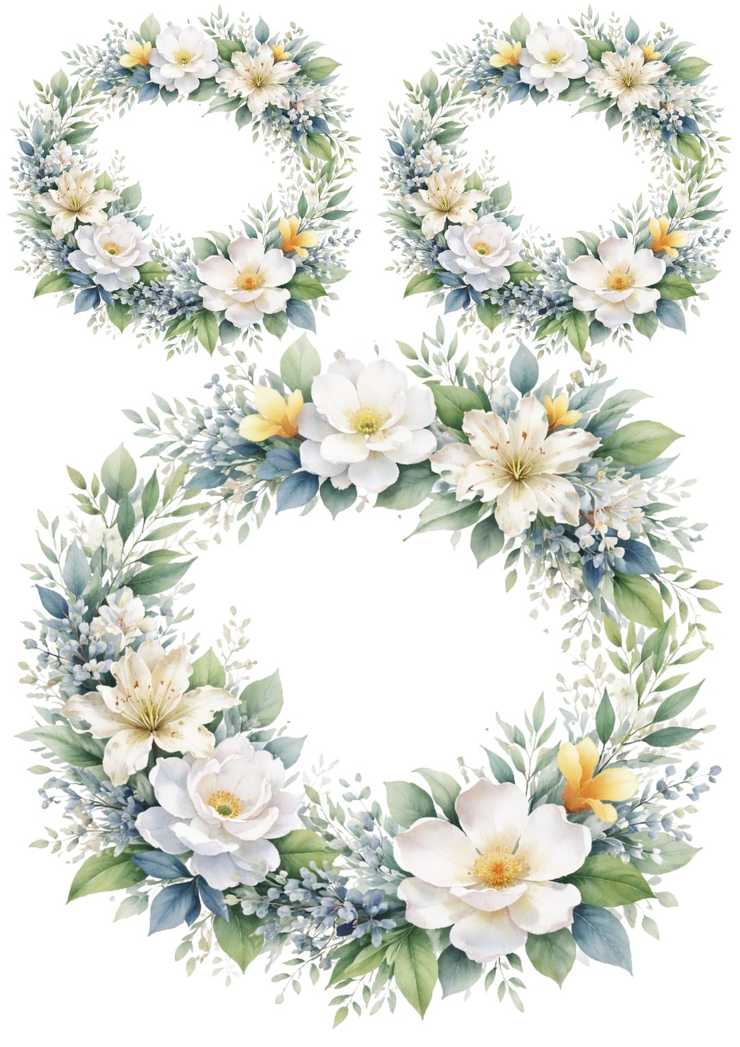Rice Paper For Decoupage Spring Floral Wreath Collage Cat. No. 9006