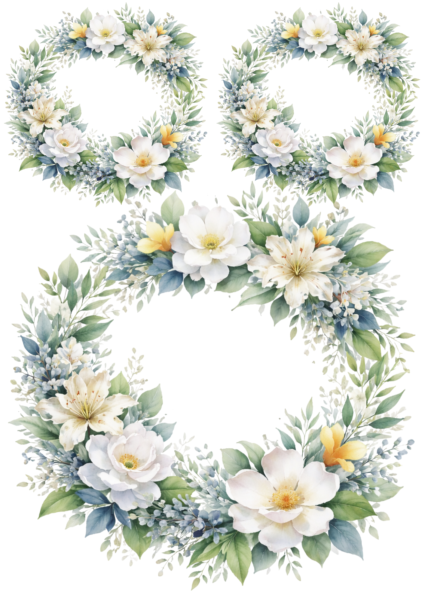 Rice Paper For Decoupage Spring Floral Wreath Collage Cat. No. 9006