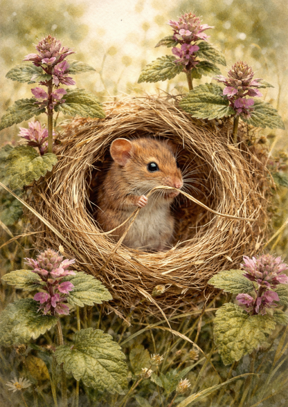 Rice Paper For Decoupage Little Mouse in the Nest Full Cat. No. 9027