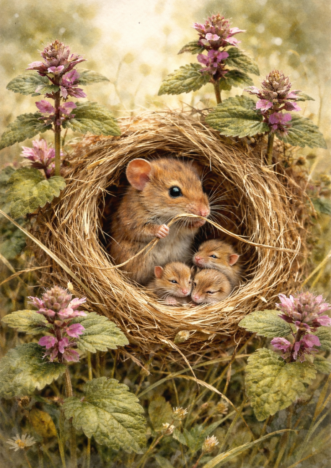 Rice Paper For Decoupage Mice in the Nest Full Cat. No. 9028