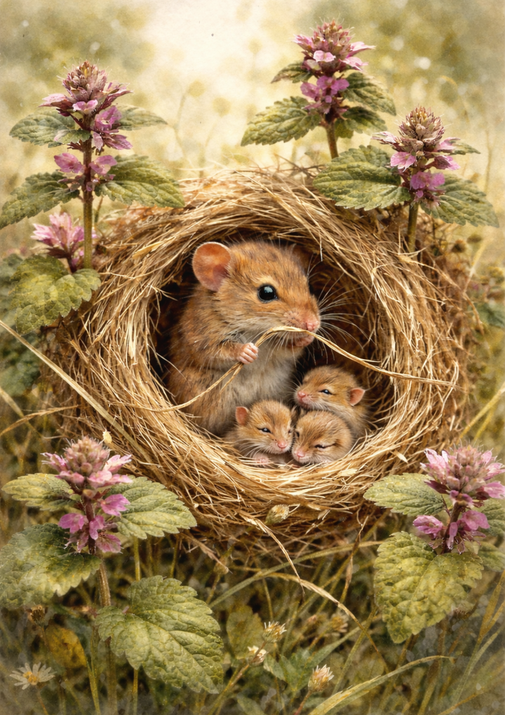 Rice Paper For Decoupage Mice in the Nest Full Cat. No. 9028