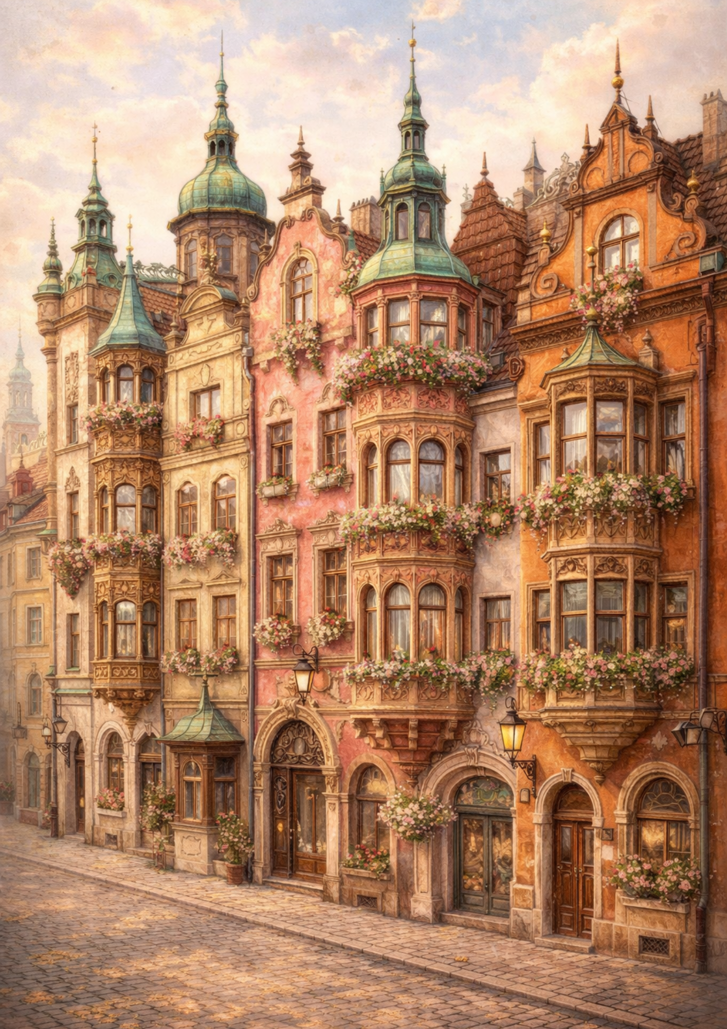 Rice Paper For Decoupage Old Style City View Full Cat. No.9055